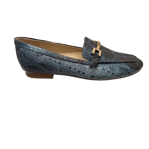Women's Nine West Last Call Faux Blue Snakeskin Loafers Sz: 9 - Picture 2 of 10